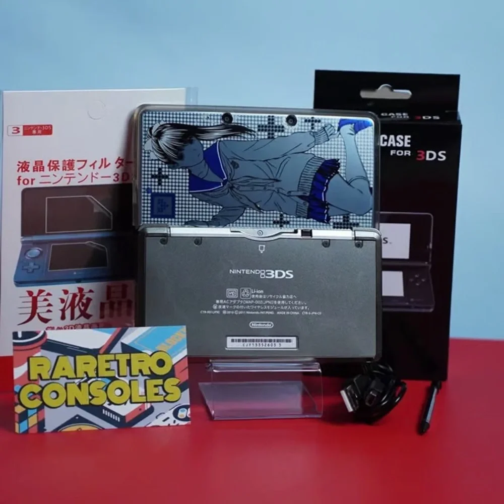 Nintendo 3DS with Anime Art and Black Accents